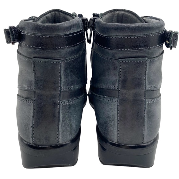 Naot Womens Shoes Kona Boots Sz 6 Gray Black Leather Ankle Lace Up Comfort - Picture 5 of 9